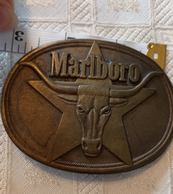 Marlboro solid brass belt buckle - image 5
