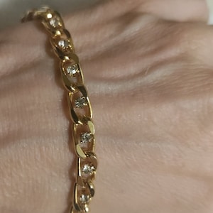 Premier designs gold tone bracelet with rhinestones
