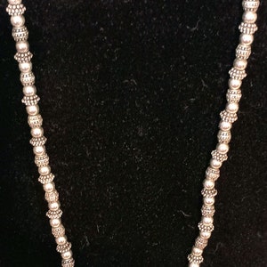 napier silvertone beaded necklace