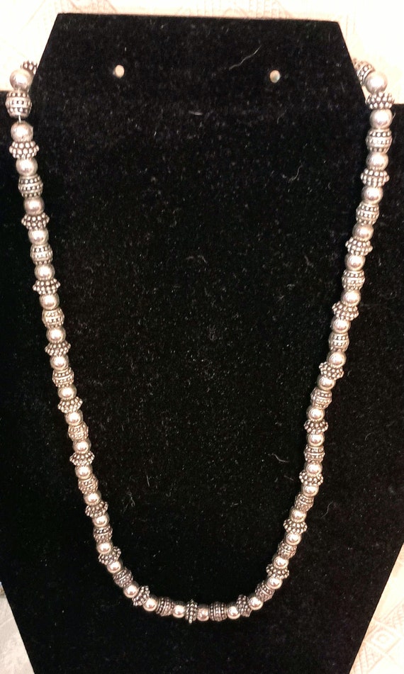 napier silvertone beaded necklace