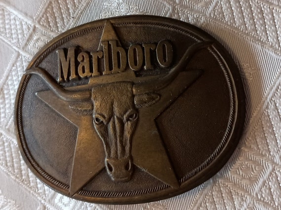Marlboro solid brass belt buckle - image 4