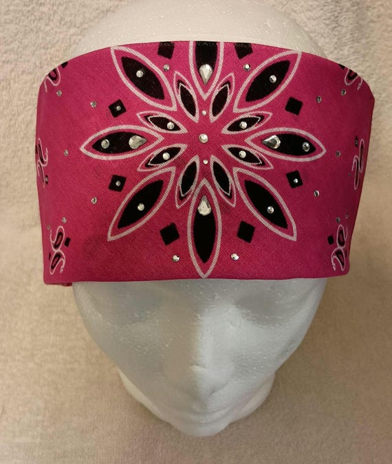 Bright Pink Bandana With Bling - Etsy display picture 3