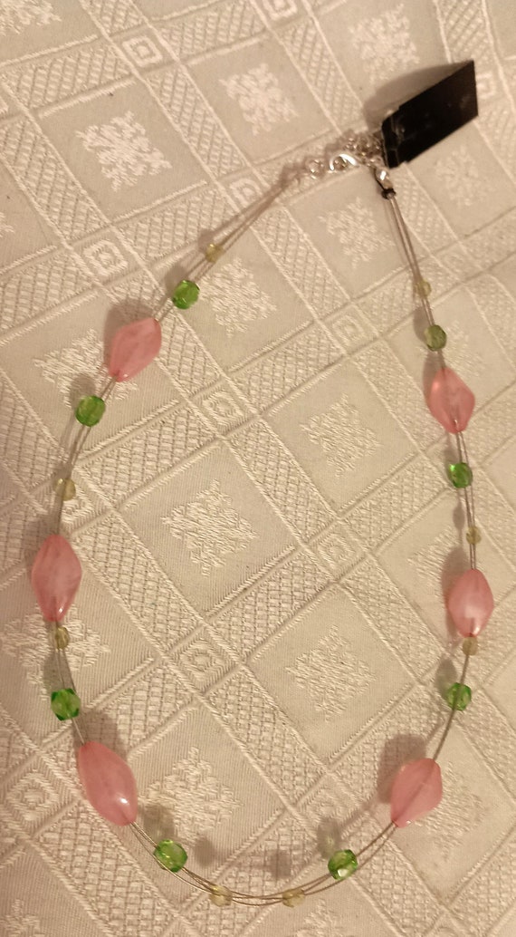 birch hill pink and green beaded necklace View 6