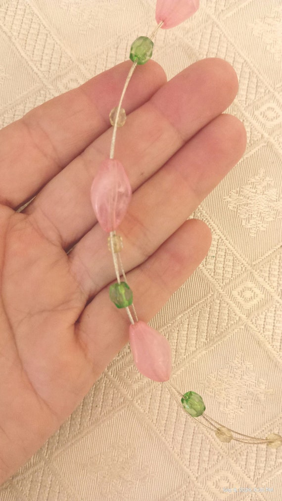 birch hill pink and green beaded necklace View 3