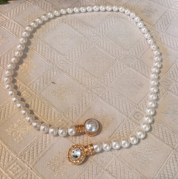 Vintage reversible faux pearl necklace - image 2