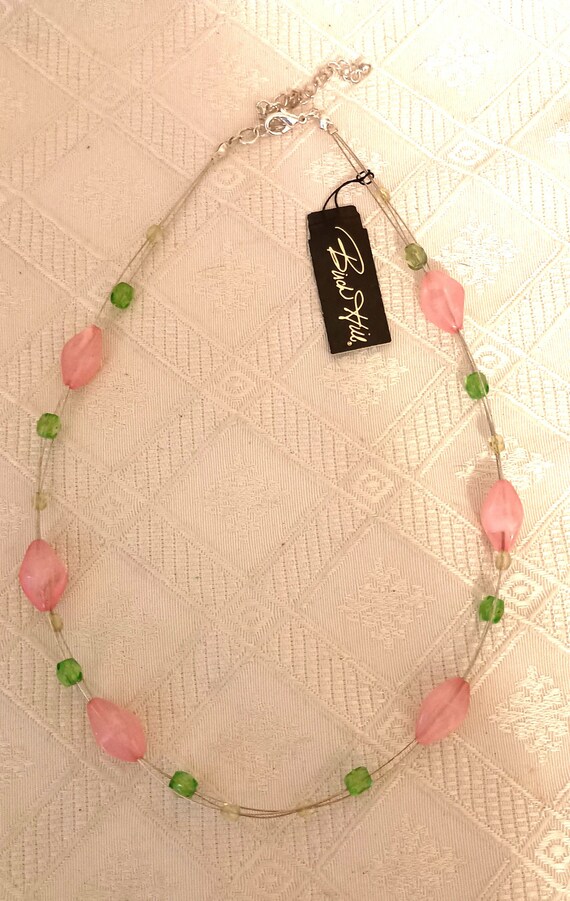 birch hill pink and green beaded necklace