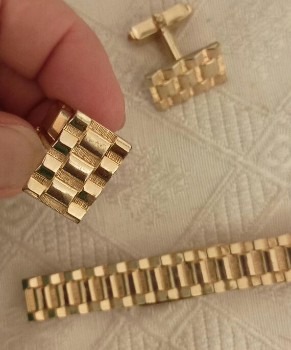 Hadley weave pattern cufflink set - image 7