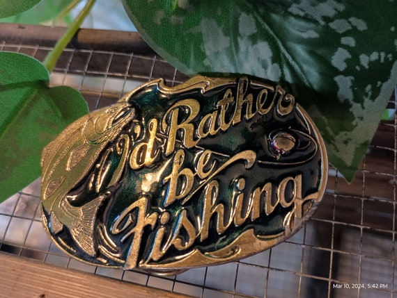 I'd Rather Be Fishing Belt Buckle 