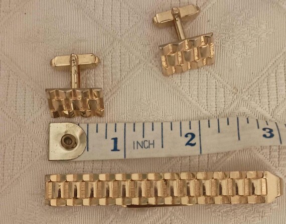 Hadley weave pattern cufflink set - image 6