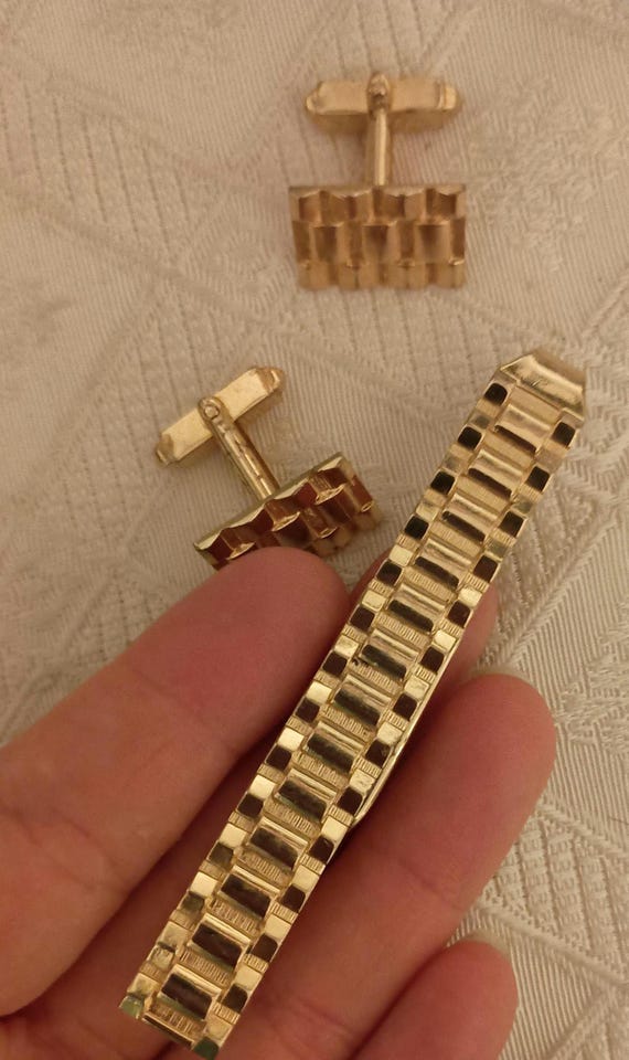 Hadley weave pattern cufflink set - image 10