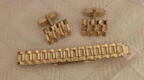 Hadley weave pattern cufflink set - image 5