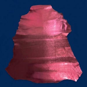 Fuchsia Pink Metallic Goat Leather Hide – Italian Glitter Leather for Bags & Crafts