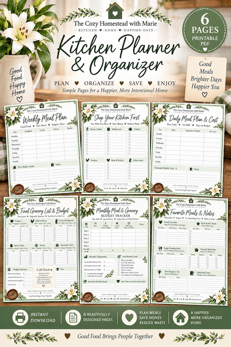 Meal Planner and Grocery Budget Printable | Weekly Meal Plan, Grocery ...