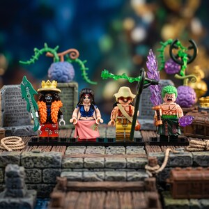MOC 4 Straw Hat Zoro Brook Robin Usopp, One Piece Minifigure Set Gift