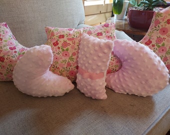 Mastectomy pillows a set of three with a free seat belt./Breast Cancer Awareness/Heart surgery_Healing pillows