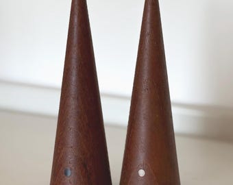 Rare Kaj Franck Teak Salt & Pepper Shakers: Mid-Century Danish Cruets