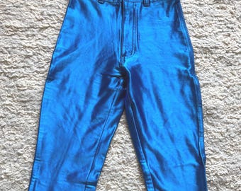 Insane Ultramarine Chemin De Fur Studio 54 Pants Disco 70's Dance Party so HOT