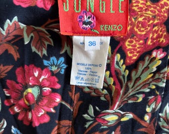 Vintage Kenzo Capri Pants: 90s Floral High Waist Tapered