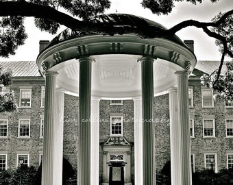 UNC Chapel Hill Old Well Black and White Photo Print