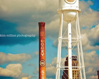 Downtown Durham Cityscape- Durham, North Carolina ,Durham gift, Durham NC, Durham photo, Durham print, Lucky Strike Tobacco,American Tobacco