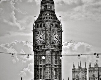 Big Ben Black and White Photo, London Travel Print