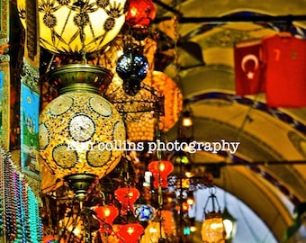 Istanbul Grand Bazaar Lanterns Photo Print: Turkey Travel Photography