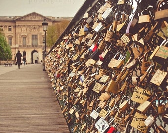 Love Locks Bridge,Pont des Arts,France,Paris gift,Paris photo,Paris Print,Paris France,Francophile gift,Francophile,Love Locks,Love