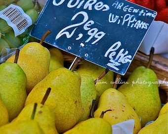 Pears in Paris,Poires,fruit print, fruit decor,kitchen decor, pears print,pears photo, fruit photo,food photography