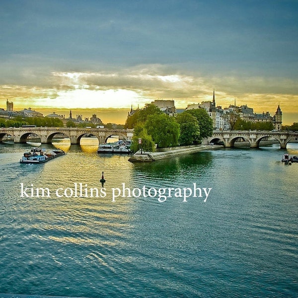 Sunset Blues on the Seine,Paris France,Paris gift,Paris Photo,Paris Print,Francophile,Paris Wall Art,Seine photo,Seine River photo