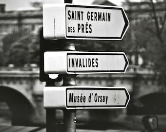 Paris Street Signs Photo, Fine Art Photography Print, Francophile Gift