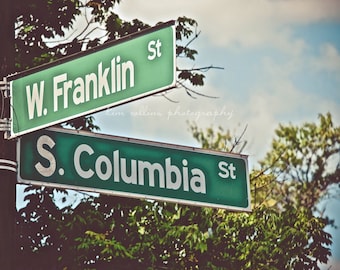 UNiversity of North Carolina,Franklin Street Sign UNC-Tarheel Fan,UNC grad gift,UNC Alumni,Carolina,Tarheel gift,unc photo, unc campus