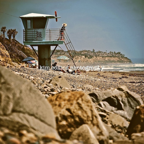 Tower 25 South Carlsbad-California,Travel Photography,Beach-Lifeguard,beach house,Southern Cal photo,California Beach photo,lifeguard gift