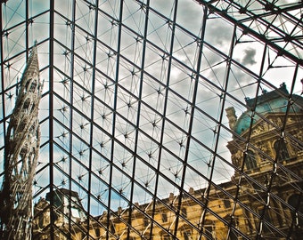 Louvre Pyramid Photo Print, Paris France