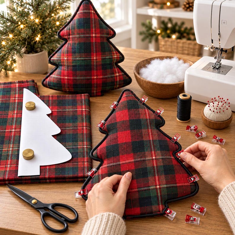 Instant Download Sewing Pattern Tree Pillow Sewing Pattern PDF, 4 Sizes, Fabric Christmas Tree Pattern ...