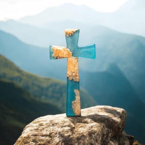 Wall cross decor for home. Handmade wall hanging cross made withHandcrafted Religious Wall Art with  Size 15x 8 in. Perfect Christmas gift