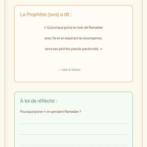 Kit Ramadan Enfant à Imprimer | 30 Jours d'Activités | Hadith, Invocations, Calendrier & Bonnes Actions | 6-10 ans image 4