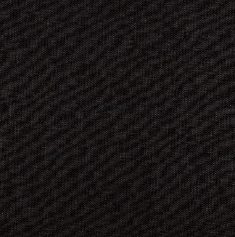 Linen Fabric Flax |linen by the Metre Rustic Black 7.1 oz