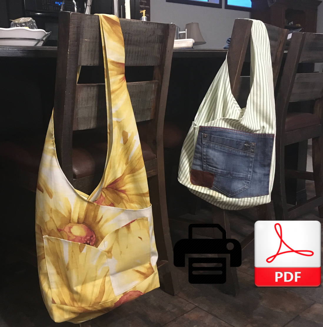 Cross Body Tote Bag Pattern Tote Bag Sewing Pattern Pocket Etsy