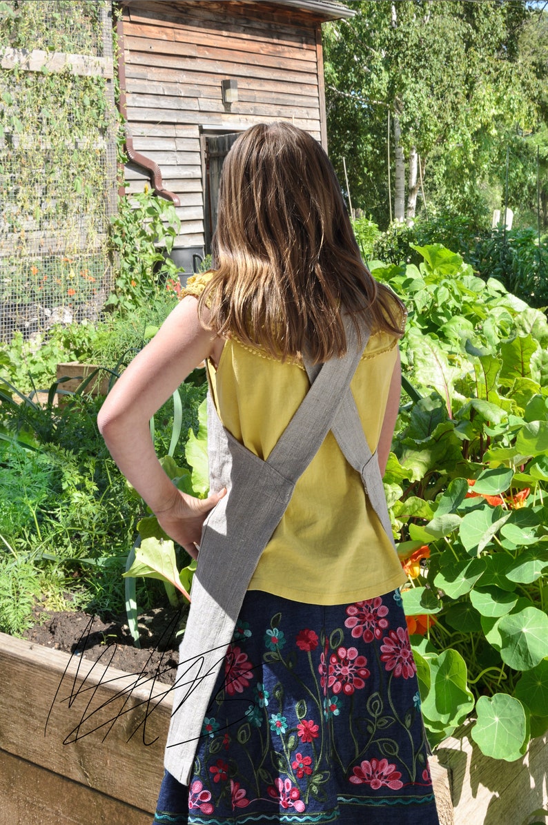 Linen Japanese Apron Smock Apron Adult Youth Child Etsy