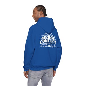 Merge Conflict Society Hoodie, Funny Programmer Sweatshirt, Software Developer Gift, Git Tech Humor, Dark Academia Tech, Coder Streetwear