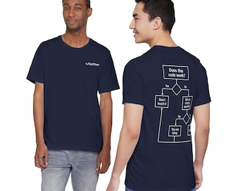 Funny Programmer Shirt, Does The Code Work Flowchart T-Shirt, Software Engineer Gift, Web Developer Tee, Computer Science Tech Streetwear