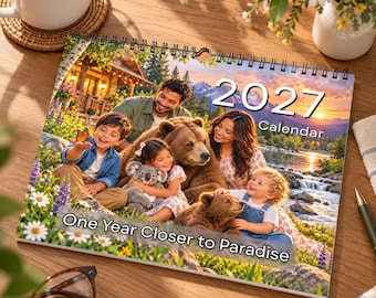 Calendario 2027 en inglés Imprimible | Versículos Bíblicos y Promesas del Paraíso | Descarga Digital PDF | Regalo JW