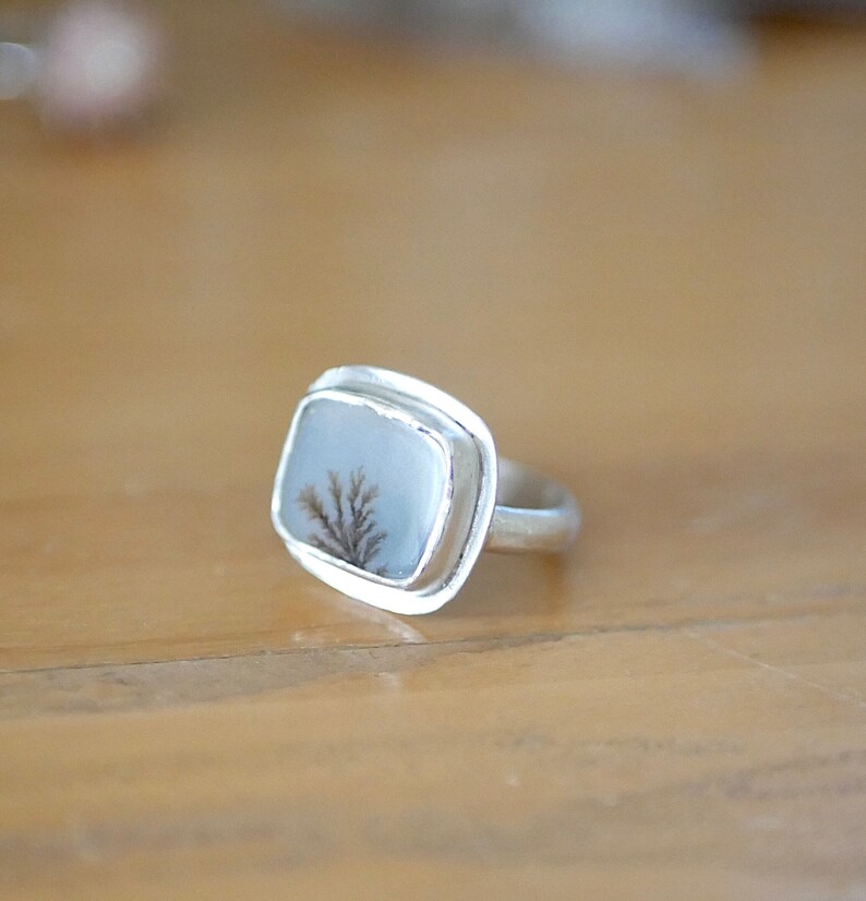 Size 6 Windowpane view \u2014 A Dendritic Agate Ring