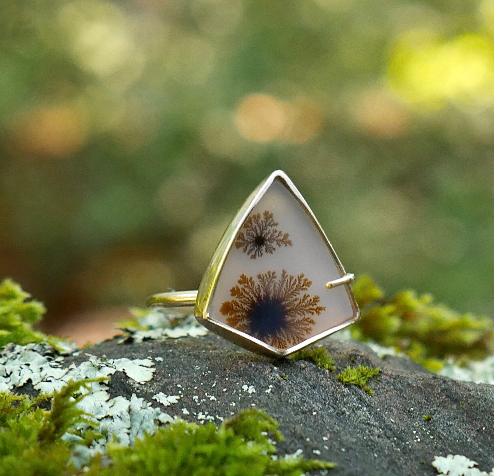 Dendritic agate deals ring
