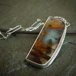 Autumn’s Gold - A Petrified Wood Opal Pendant Necklace in Sterling Silver