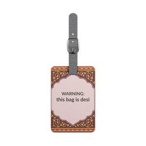 WARNING this bag is desi Luggage Tag | Saffiano Polyester Rectangle