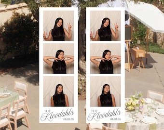Puede incluir: Dos tiras fotográficas verticales idénticas que muestran a una persona con una blusa negra sin mangas posando de tres formas distintas. La parte inferior de cada tira muestra el texto THE Klovdahls y la fecha 08.08.26 en letra cursiva.
