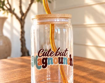 Cute But Magnouneh Glass Coffee Cup | Glass Tumbler | Arab Middle Eastern Cup | 16oz