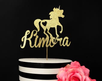 Custom Name Unicorn Cake Topper