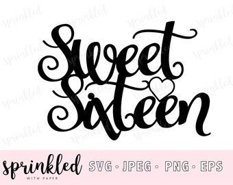 Sweet 16 svg | Etsy